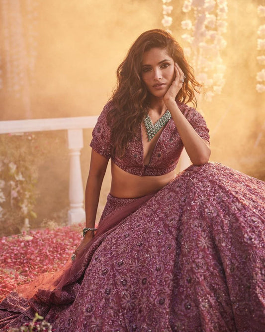 Pink Premium Chinon Silk Embroidered Lehenga Choli with Dupatta – Luxury Wedding Edition!