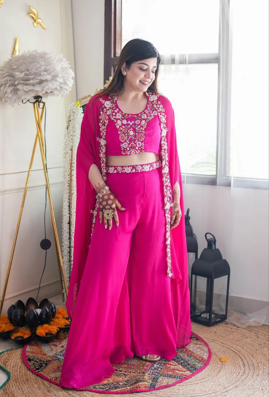 Super Trending Party Wear Shrug Lehenga with Embroidery Cording & Sequin Work – Indo-Western Style - Shubh Trends